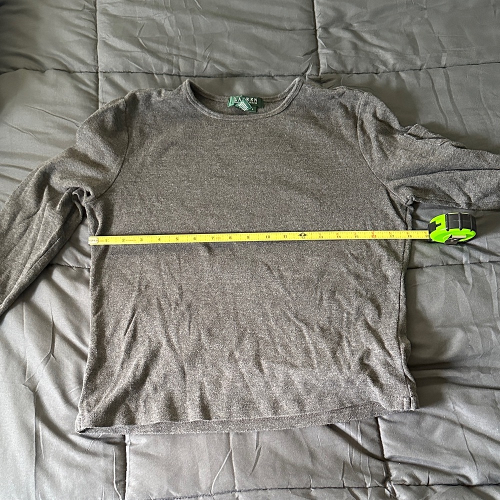 Lauren Ralph Lauren Heather Gray Long Sleeve Crewneck Shirt